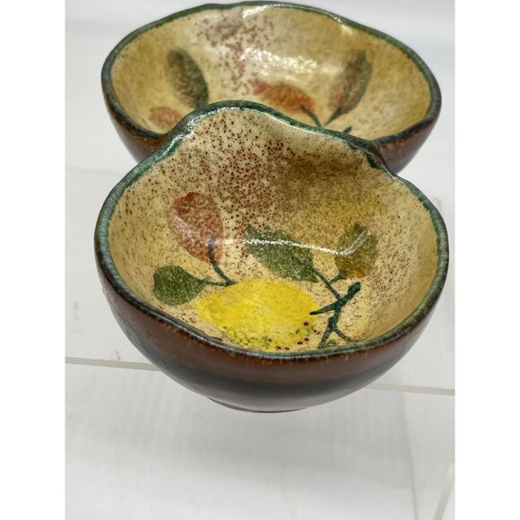 Modigliani Italy Terra Cotta Glazed Pottery Small Double Side Dish Condiment EUC - Picture 9 of 16